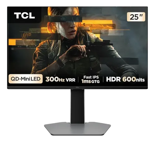 Monitor Gamer 25 Full Hd 25g64 Qd-mini Led 300hz 1ms Tcl Preto Bivolt